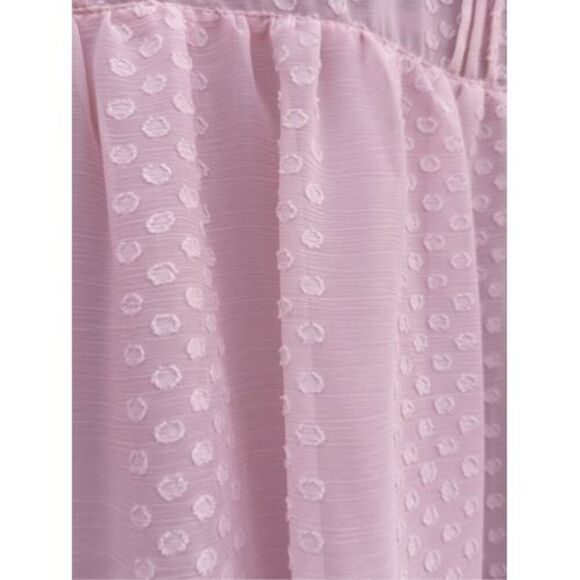 Mi Ami Francesca's Pink Bubble Gum Sleeveless Blouse Semi Sheer Keyhole Back Eye - Picture 2 of 7